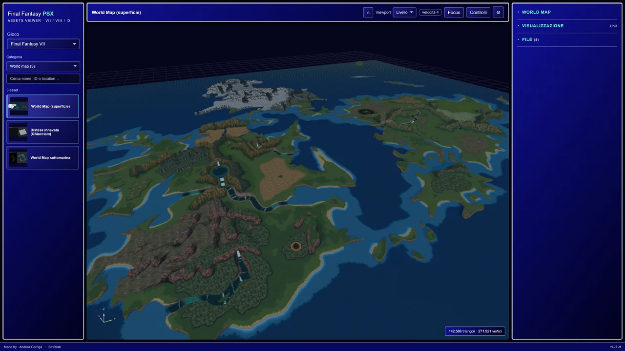 Final Fantasy VII 3D world map in the PSX Asset Viewer