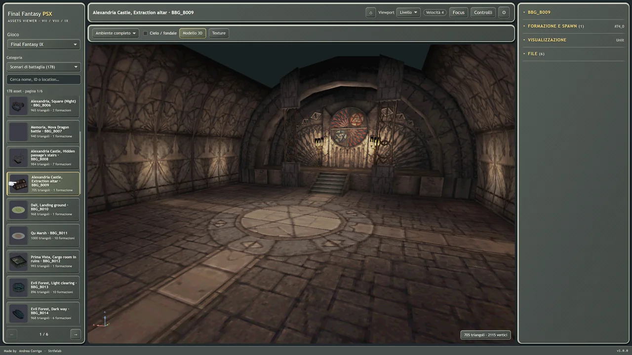 Alexandria Castle battle environment in the Final Fantasy IX asset viewer
